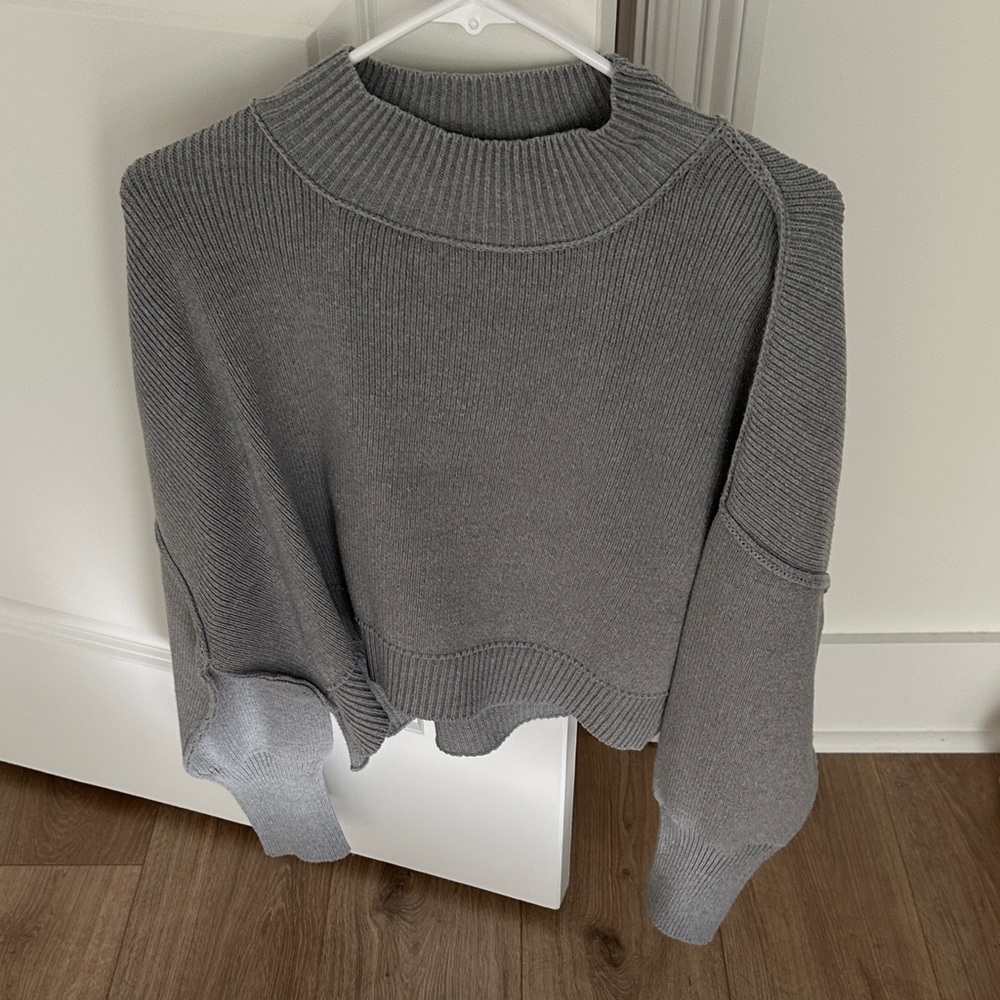 Gray Ribbed Women's Sweater